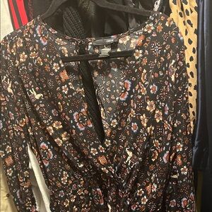 George Black Floral Long Sleeve Dress